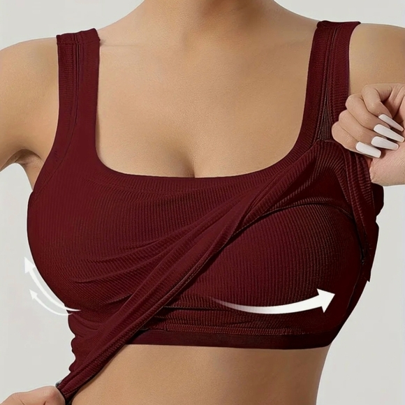 Burgundy Ribbed Top - Picture 3 of 4